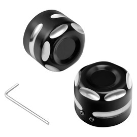 TCT-MOTORPARTS Black Front Axle Cap Nut Cover Fit For Harley Touring Road Glide Street Glide Electra Glide Road King 2007-2023 Sportster 2009-2022 Softail Dyna 11-17