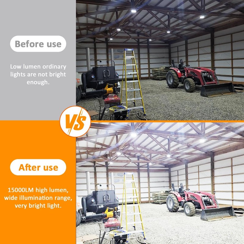 RIUVAO 50ft LED Construction String Lights,Super Bright 150W 15000LM Waterproof