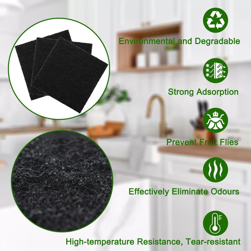 8 Pieces Activated Carbon Filter, Compost Container Filter, Organic Waste