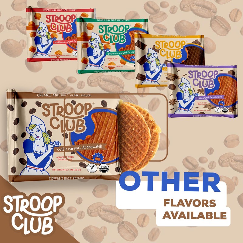Stroop Club Coffee Infused Organic Stroopwafel Caramel Treats | Vegan,
