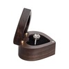 Wislist Engagement Slim Wood Ring Box Heart Shaped Ring Case