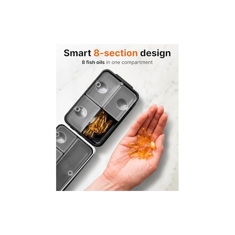 Travel Pill and Small Item Organizer Case, Compact Weekly Storage