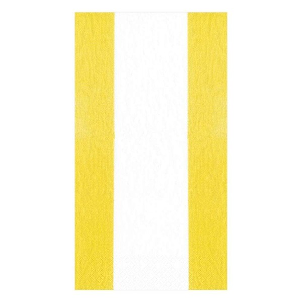 Caspari Bandol Stripe Paper Guest Towel Napkins in Yellow -