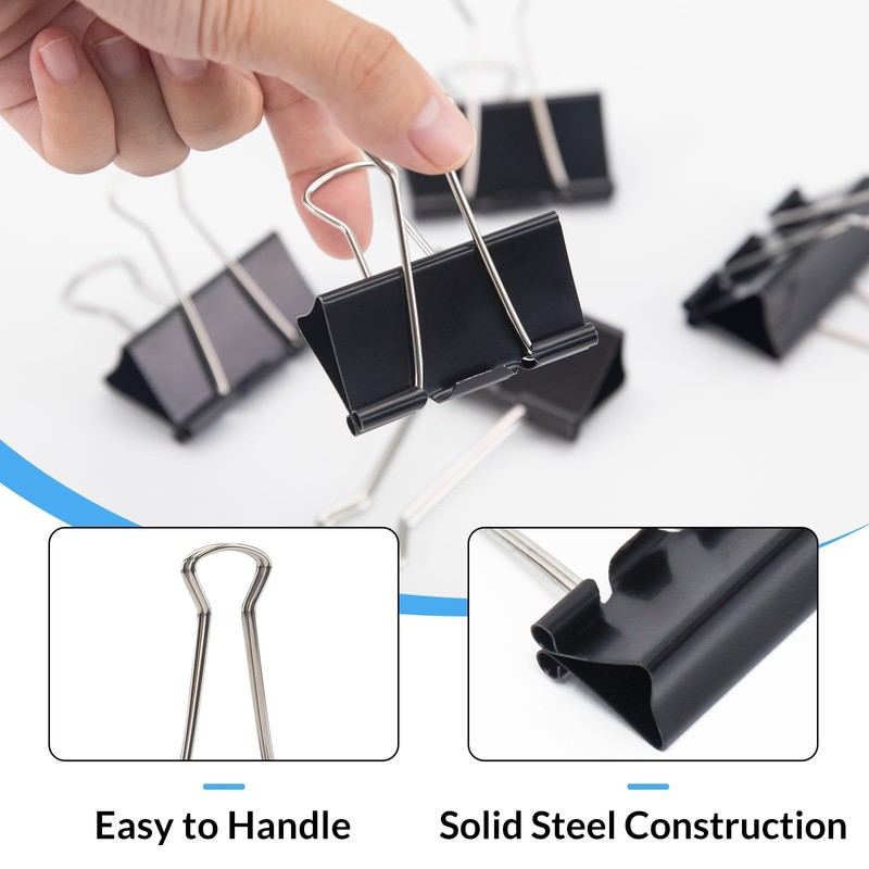 2 Inch 40 Pack Extra Large Binder Clips, Jumbo Paper