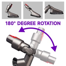 Replacement Attachments for Dyson Vacuum Cordless V7 V8 V10 V11 V15, Soft Vacuum Dust Brush Attachment with Adjustable Angle Perfect for Ceiling Fans, Top of Furniture, Bookshelves, Car Detailing