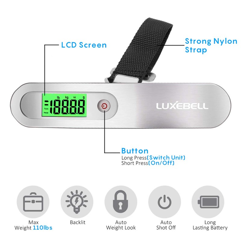 Digital Luggage Scale Gift for Traveler Suitcase Handheld Weight Scale
