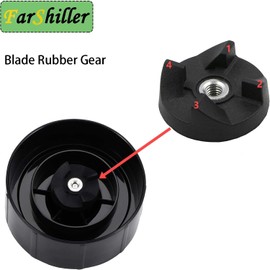 Blade Gear - Accesorios de repuesto para 2 engranajes de base y 2 engranajes de hoja de goma, para licuadora Magic Bullet de 250 W, MB-1001, MB-1001B, MBR-1101, MBR-1701, MBR-1702, MBR-0301