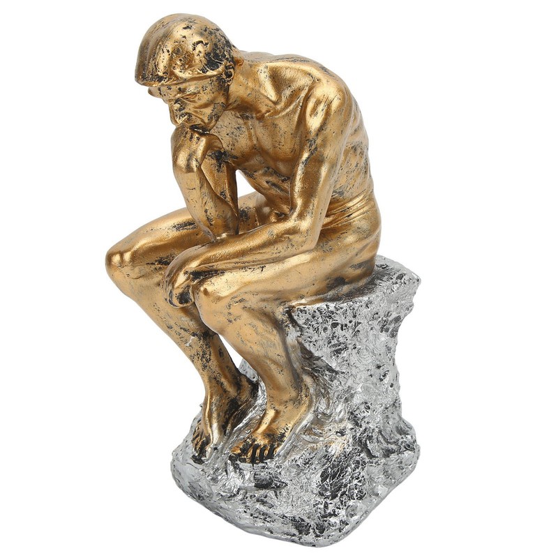 Thinker Statue Retro Style Energetic Lines Stable Nonslip Durable Resin