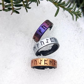 Knot Theory Rune Silicone Ring in Cosmic Purple Size 8 - Dual Layer Engraved Wedding Band, Breathable Comfort Fit, 6mm Bandwidth