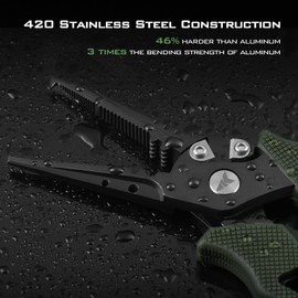 KastKing Cutthroat 7" Fishing Pliers,420 Stainless Steel Fishing Tools,Saltwater Resistant Fishing Gear,Corrosion Resistant Polymer Coating, Rubber Handle,7'' Split Ring Nose, Stryker Green