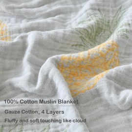 StyleChic 100% Cotton Muslin Throw Blanket Twin 68"x90", Vintage Indoor and Outdoor Use, Reversible and Breathable Fabric for Yard Picnics, Bedding or Chair Cover