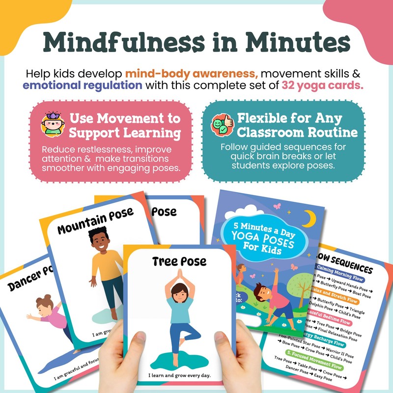 Yoga Cards for Kids - Pose Deck for Beginners, Exercise