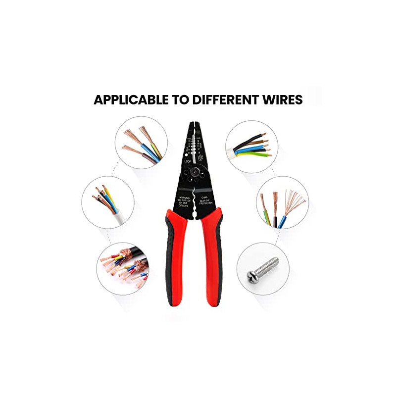 KAIWEETS - Pelacables pelacables (10-22 AWG) para pelar cables, herramienta