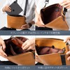 Mura Sacoche Men's Shoulder Bag, Genuine Leather, Anti-Skimming, Thin, Braun