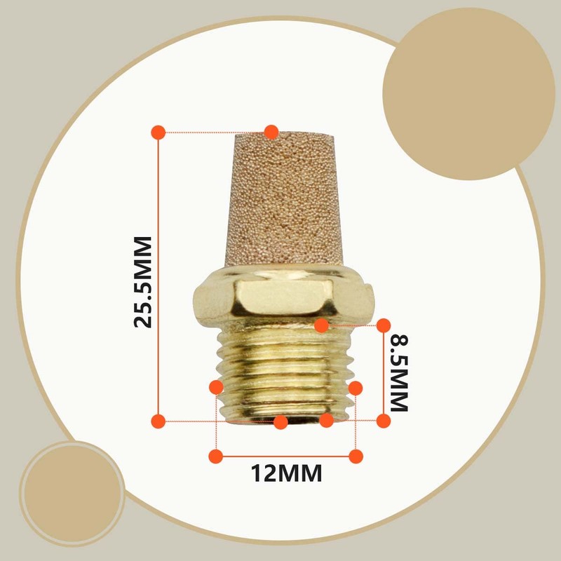 Bwintech 10 Pcs SL-02 Air Silencer, 1/4 Inch Male Thread