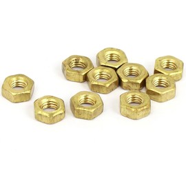 TA-VIGOR 10Pcs Hex Nuts, M4 Self Locking Nuts, Brass Machine Screw Insert Lock Nut for Bolts, Hexagon Nutstones for Lock Washers, Bolts, Screws