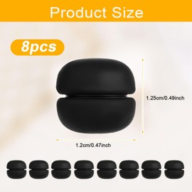 LxcshLjx 8 Pairs Magnetic Hijab Pins, Black Hijab Magnetic Pins, Small Strong Hijab Magnets, Multi-Purpose No-Snag Scarf Magnetic Clasp Pinless Brooch for Women Men Shawl Scarves Clothes Dress Shirts