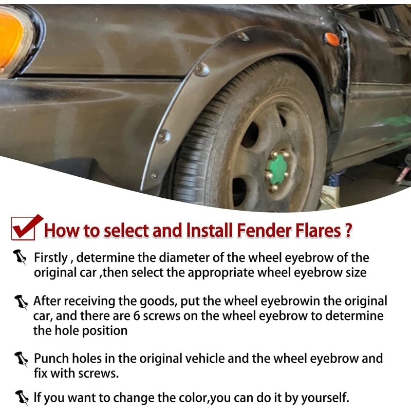 KEEPDSGN For Mini Cooper S R53 4PCS Fender Flares Wide