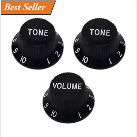 Raven27 Custom Guitars Strat Electric Guitar Knobs 1 Volume 2 Tone Metric Black Plastic Speed LP