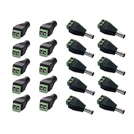10 Male and 10 Female 12v DC Power Jack Adapter Connector for Led Strip CCTV Camera