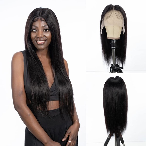 Style Icon Human Hair Wig 13 x 4 Lace Front Wigs for Women Baby Hair Pre plucked Natural Hairline Transparent Lace Glueless 100% Unprocessed 9A Brazilian virgin hair 150% Density (BY 16 Inch, NATURAL)