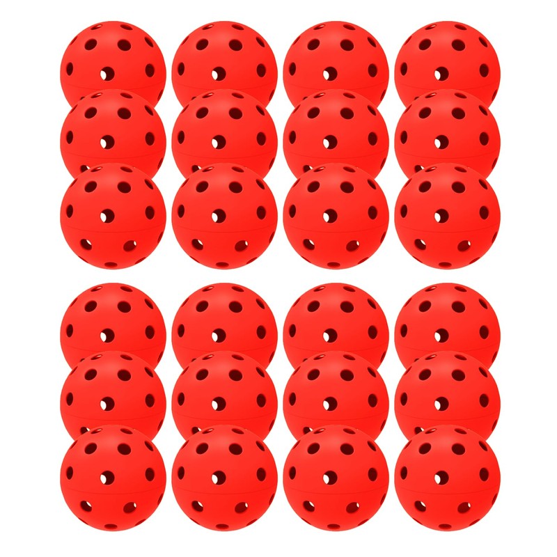 24 Pack Pickleball Balls, 40 Holes Outdoor Pickleballs, High Elasticity