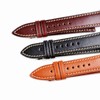WOCCI 22mm Luxury Leather Watch Strap with Golden Buckle (Black)