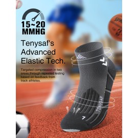 Lounwee Compression Sport Running Socks: Athletic Socks for Men Women with Cushion,3 Pairs Work Hiking Basketball Ankle Socks