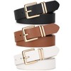 UnFader Pack 3 Women Belts for Jeans Pants, Fashion Gold