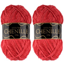 JubileeYarn Chenille Yarn - Worsted Weight - 100g/skein (2 Skeins, 130 Dragonstone)