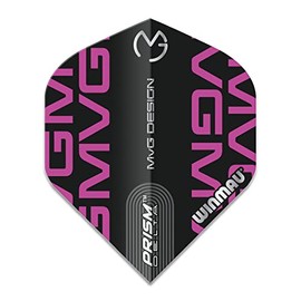 WINMAU Prism Delta Michael Van Gerwen MvG Black & Purple Logo Extra Thick Dart Flights - 1 set per pack (3 flights in total)
