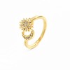 Nawflue 18K Gold Plated Moon Sun Rings for Women Adjustable