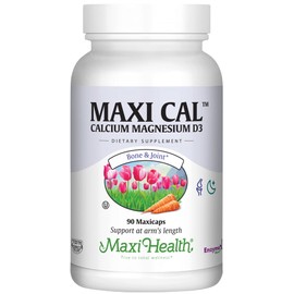 Calcium 1000 mg Supplement with Vitamin D3 (1000 IU) and Magnesium (500 mg) - Bone, Teeth and Joint Support for Men and Women - 90 Capsules - Maxi Cal by Maxi Health