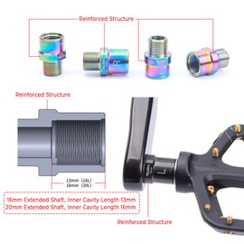 Bike Pedal Extender Cycle Pedals Adapters Bike Pedal Extension Shaft for Road Bike
