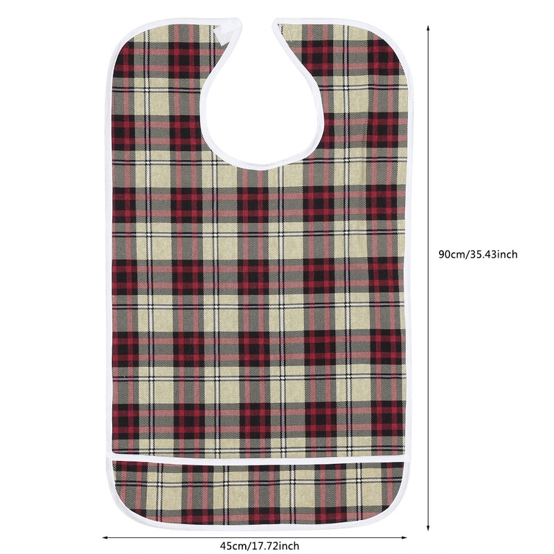 Adult Waterproof Mealtime Bib Double Layer Elder Dinning Clothes Protector