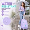 CCJPX 3Pcs Women & Girls Rolling Backpack with Bigger Wheels,