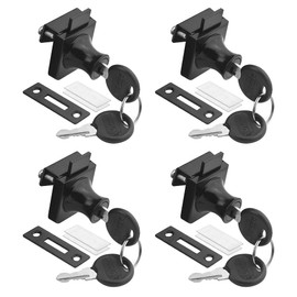 XINMEIWEN 4Pack Zinc Alloy Double Glass Door Display Lock Cabinet Lock with 2 Alike Keys for 4.5-8mm 407 Glass Door (407, Black)