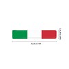 Xalvoria 4 Pack Italian Flag 3D Epoxy Car Stickers