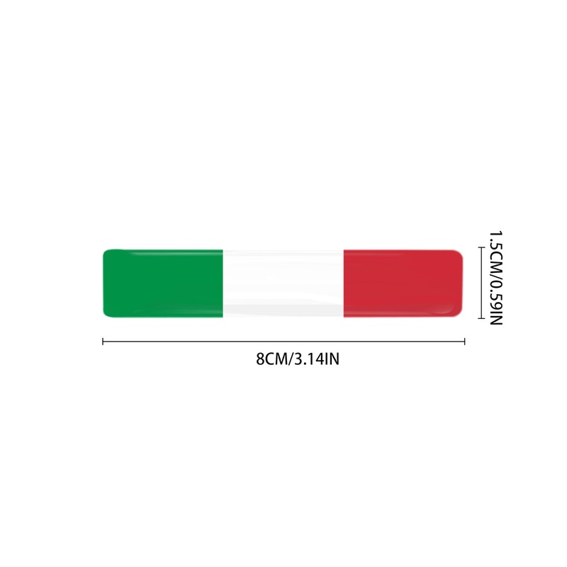 Xalvoria 4 Pack Italian Flag 3D Epoxy Car Stickers