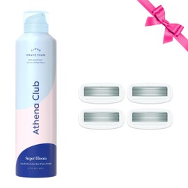 Athena Club Women's Extra Gentle Cloud Shave Foam + 4 Razor Blade Refills, Shaving Gel, Petal Bloom Scent