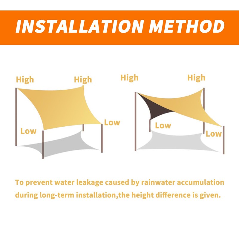 OOTONAT 16' x 20' Rectangular Sun Sail Shades Canopy UV