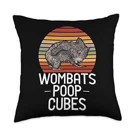 Wombats Poop Cubes - Loves Wombat Throw Pillow