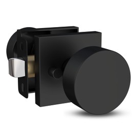 Mega Handles Privacy I Door Knob for Hallway, Closet and Bathroom I Reversible Heavy Duty Design I Fits All Standard Door Sizes I Screws Included - Matte Black (1 Pack)