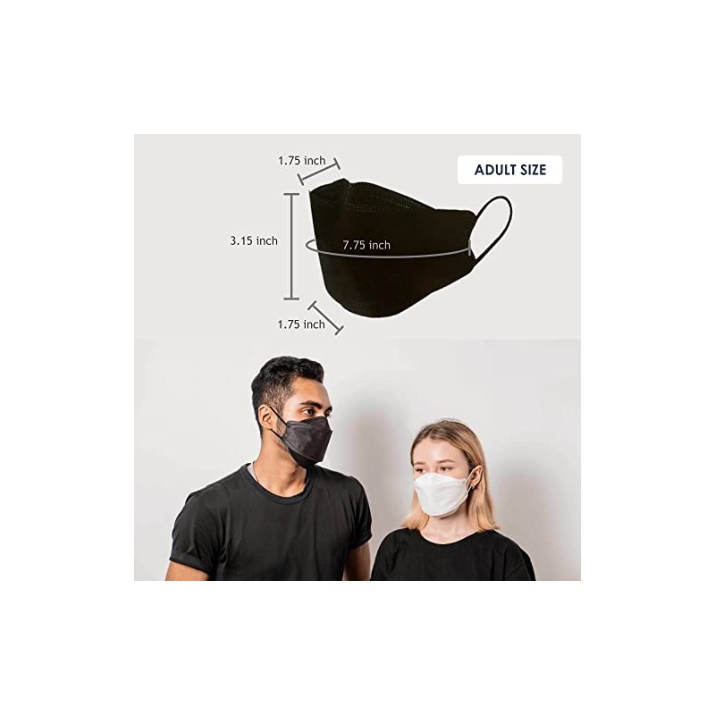 Good Day Black Disposable KF94 Face Mask, 4-Layer Filters, Made