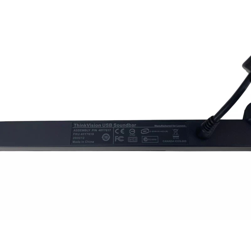 Lenovo ThinkVision USB Soundbar (Black) For PC, Laptop, Desk Top