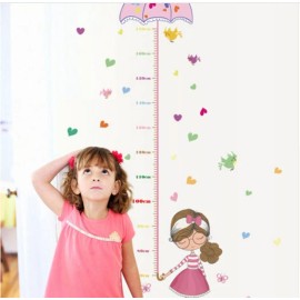 DaraBaby Vinil Infantil Niña Bajo La Lluvia Con Regla De Medición