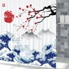 Xiaoterna Kanagawa Traditional Japanese Painting Shower Curtain Large Wave Shower