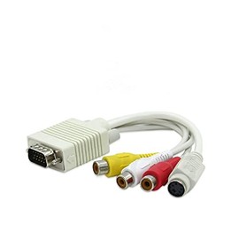 Herfair VGA to RCA Cable,VGA to S Video 3 RCA Converter AV TV Out Cable Adapter for TV PC Computer Video AV Projector
