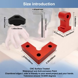 4-Pack Corner Clamps 90 Degree, 2.32"x2.32" Mini Aluminum Alloy Right Angle Clamps, Woodworking Positioning Squares for Cabinets, Drawers, Tables, Picture Frames, Boxes