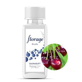 Florage 100 ml Sauna Infusion Cherry – 50 Years of Experience as a German Fragrance Manufactory, High Yield Infusion for the Sauna, Many Infusion Fragrances, Vegan and Not Tested on Animals